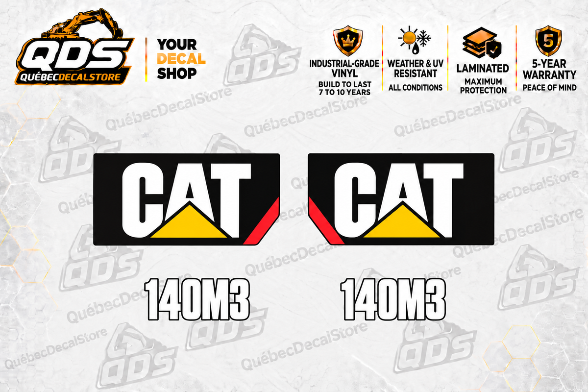 Caterpillar 140M3 Motor Grader Decal Kit – 4 Graphics