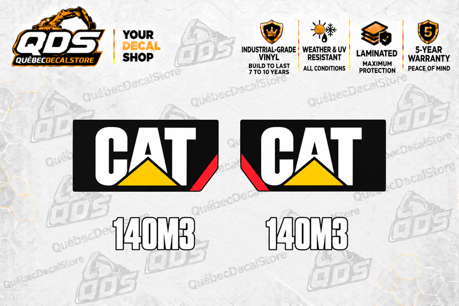 Caterpillar 140M3 Motor Grader Decal Kit – 4 Graphics
