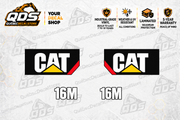 Caterpillar 16M Motor Grader Decal Kit – 4 Graphics