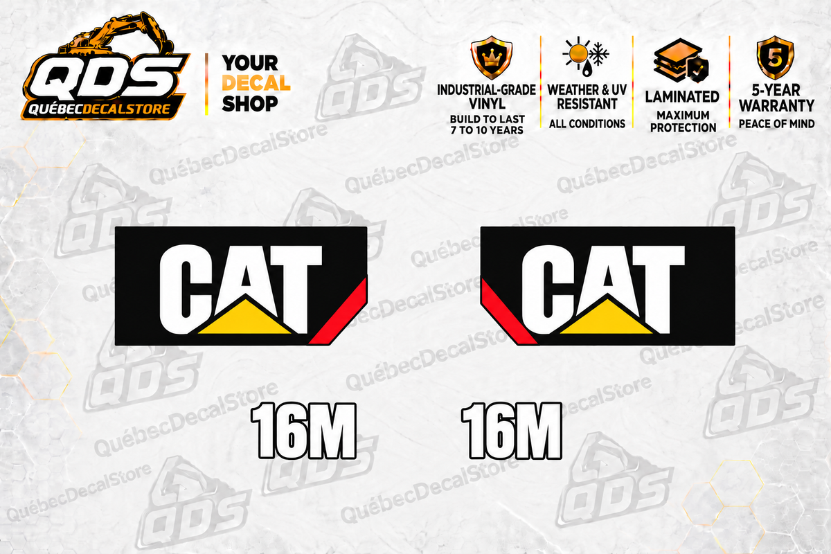 Caterpillar 16M Motor Grader Decal Kit – 4 Graphics