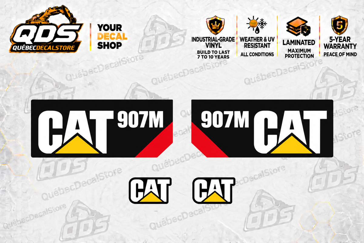 Caterpillar 907M Wheel Loader Decal Kit – 4 Graphics