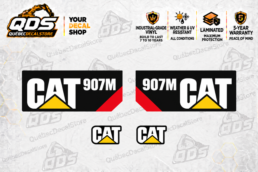 Caterpillar 907M Wheel Loader Decal Kit – 4 Graphics