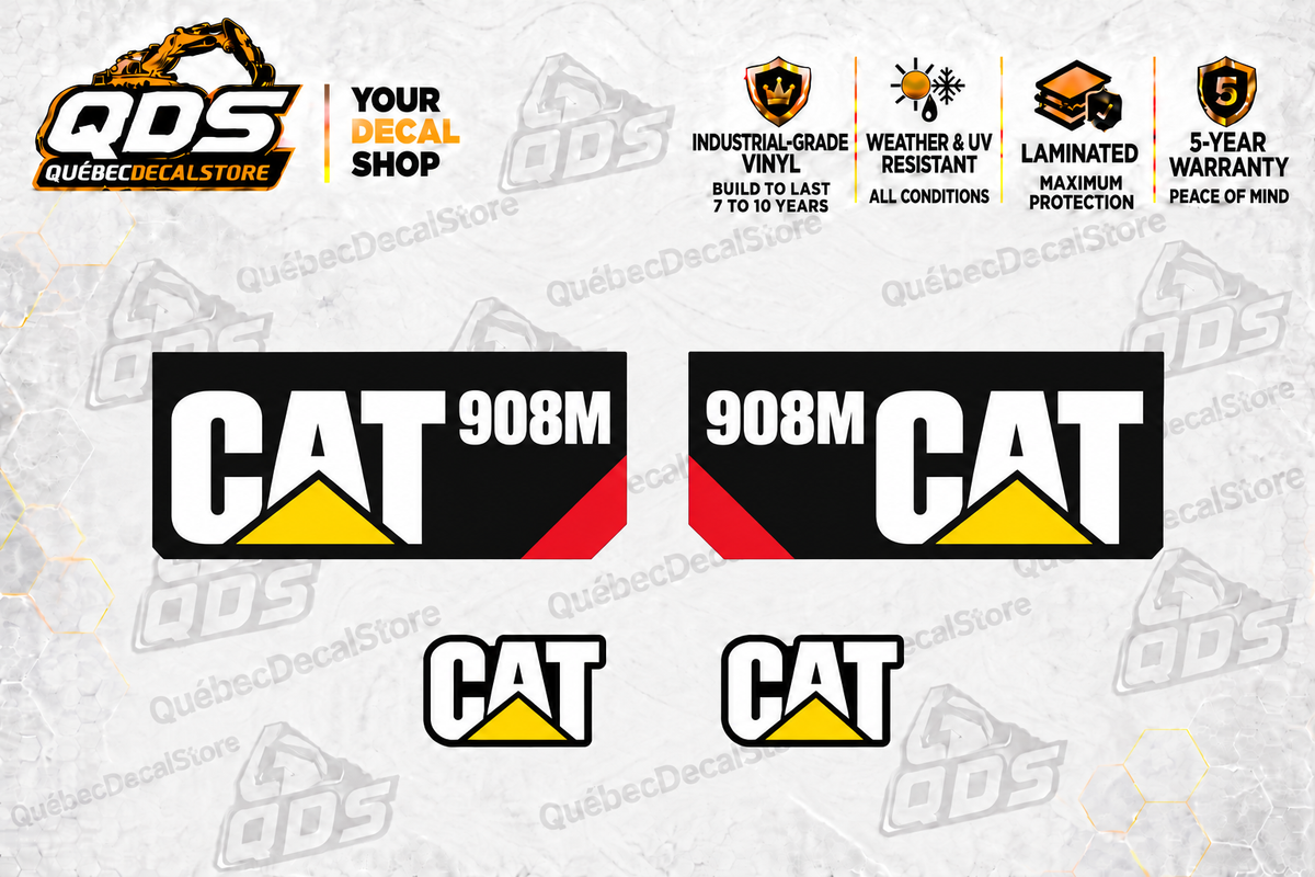 Caterpillar 908M Wheel Loader Decal Kit – 4 Graphics