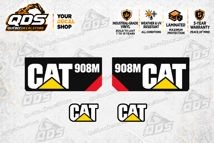 Caterpillar 908M Wheel Loader Decal Kit – 4 Graphics