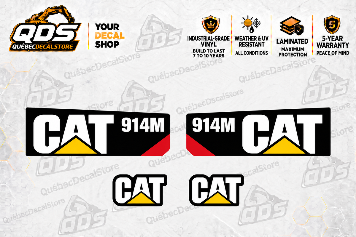 Caterpillar 914M Wheel Loader Decal Kit – 4 Graphics