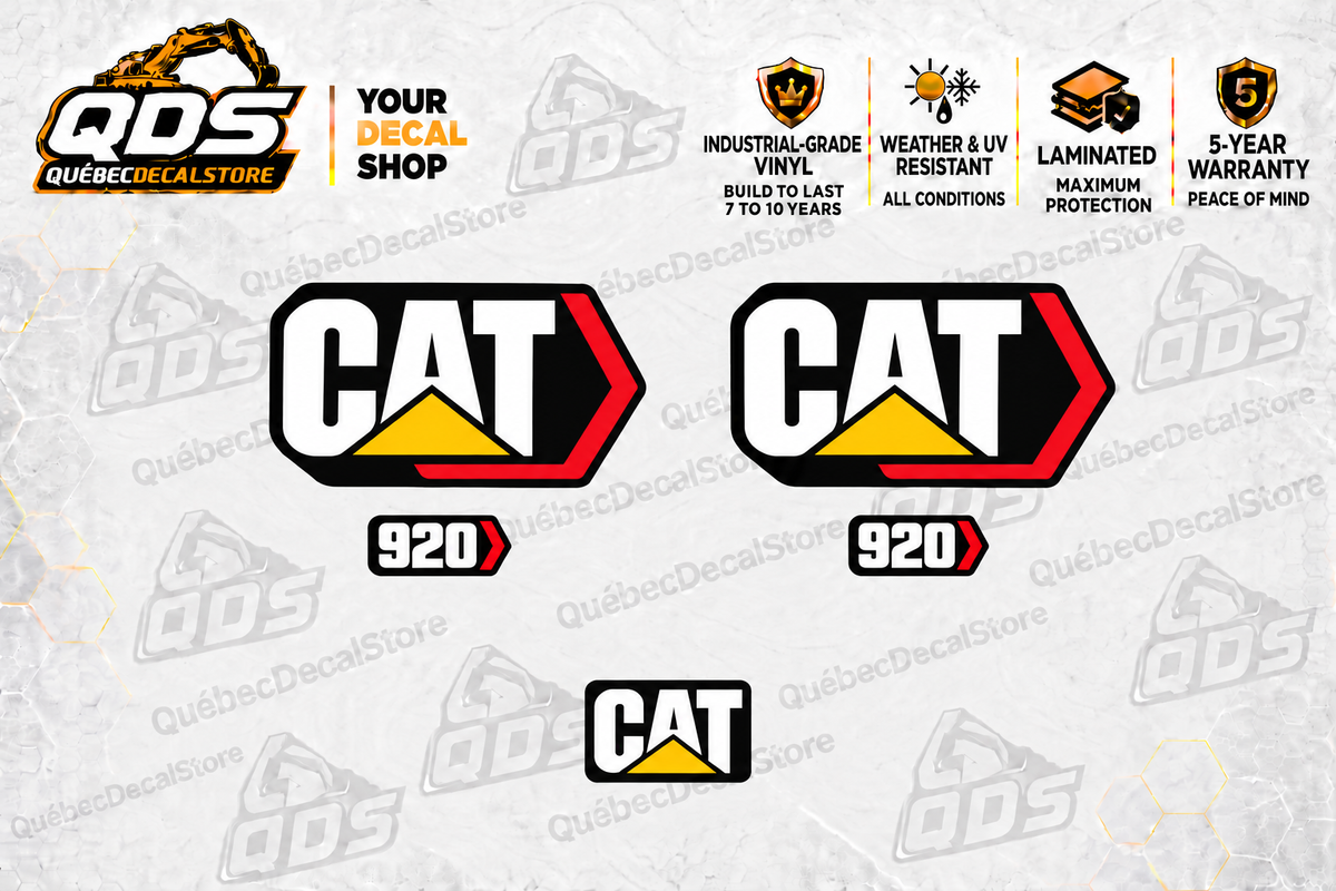 Caterpillar 920 Wheel Loader Decal Kit – 5 Graphics