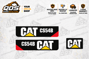 Caterpillar CS54B Soil Compactor Decal Kit – 3 Graphics