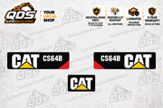 Caterpillar CS64B Soil Compactor Decal Kit – 3 Graphics