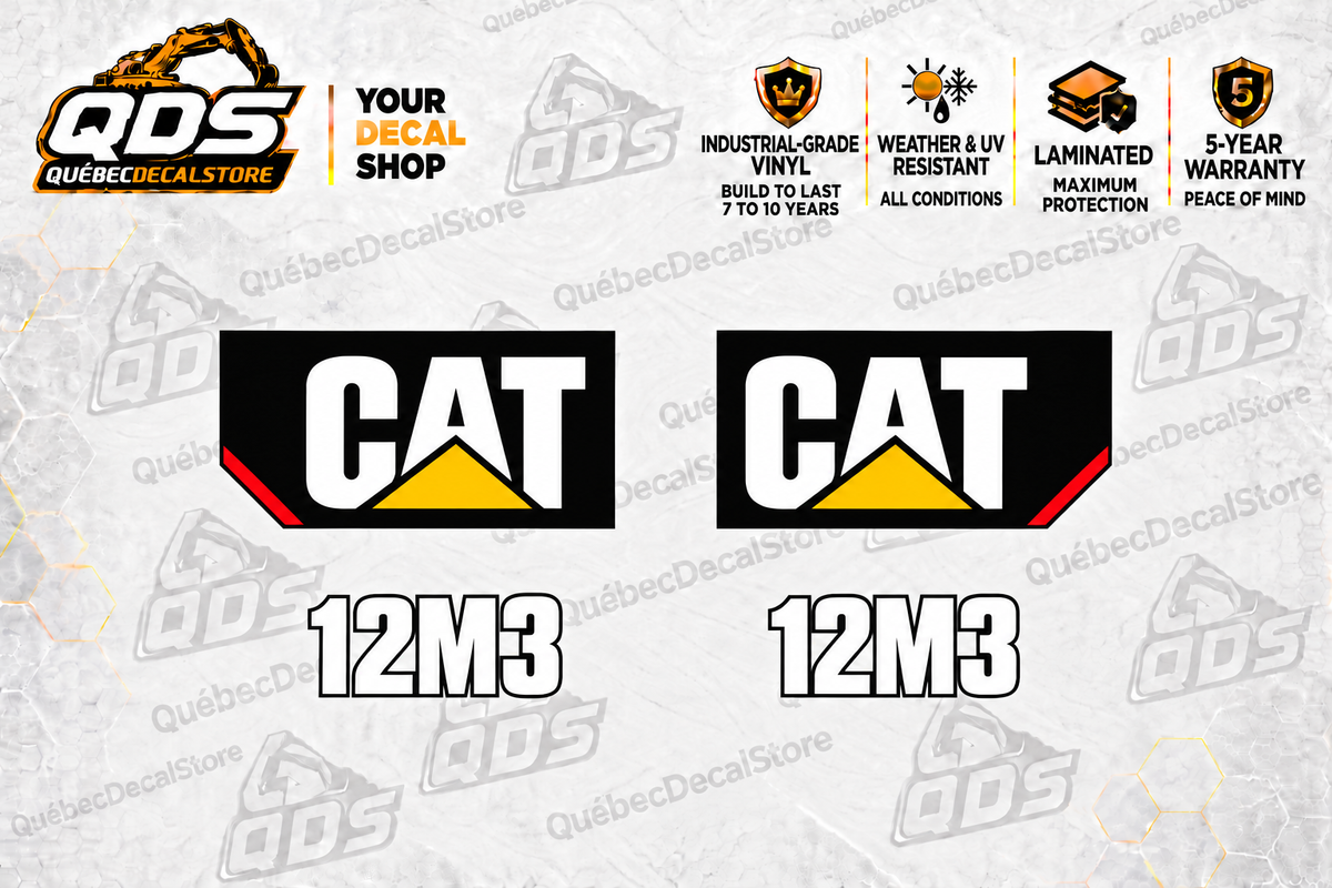 Caterpillar 12M3 Motor Grader Decal Kit – 4 Graphics