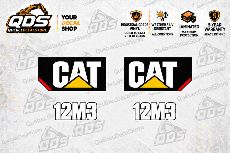 Caterpillar 12M3 Motor Grader Decal Kit – 4 Graphics