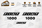 Fiat 1000 Tractor Decal Kit — illustrated aftermarket graphics