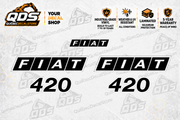 Fiat 420 Tractor Decal Kit — illustrated aftermarket graphics