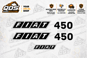 Fiat 450 Tractor Decal Kit — illustrated aftermarket graphics