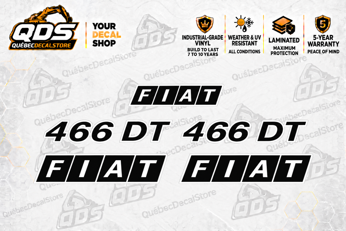 Fiat 466 DT Tractor Decal Kit — illustrated aftermarket graphics