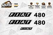 Fiat 480 Tractor Decal Kit — illustrated aftermarket graphics
