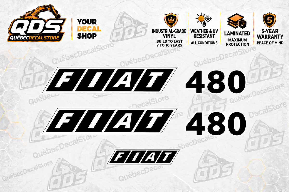 Fiat 480 Tractor Decal Kit — illustrated aftermarket graphics