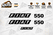 Fiat 550 Tractor Decal Kit — illustrated aftermarket graphics