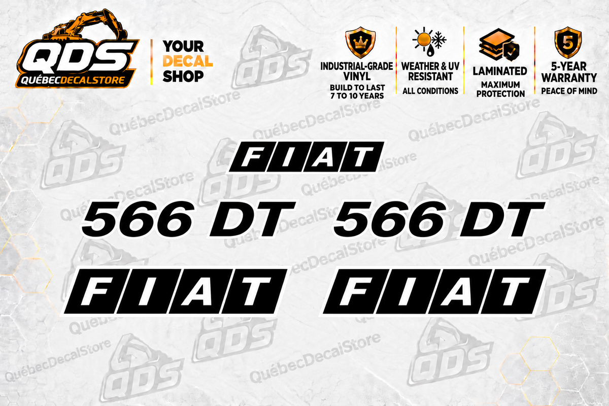 Fiat 566 DT Tractor Decal Kit — illustrated aftermarket graphics