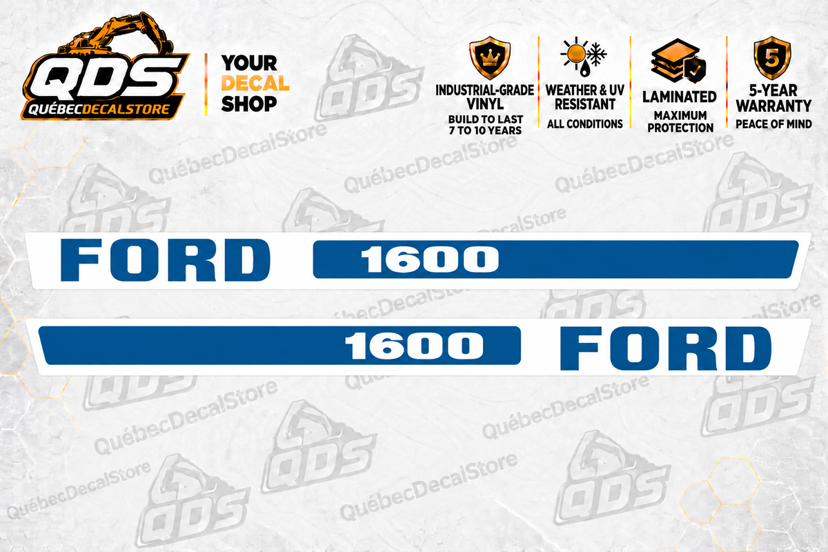 Ford 1600 Tractor Decal Kit — illustrated aftermarket graphics