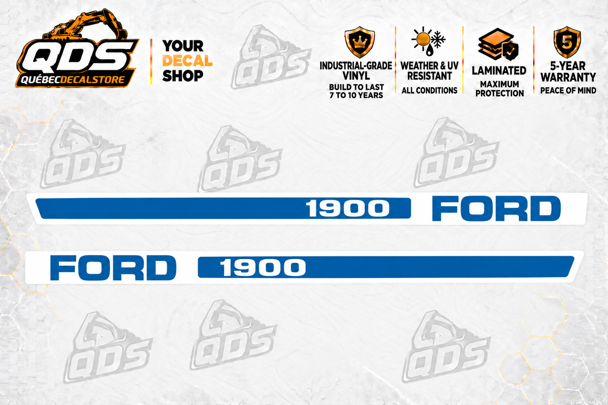 Ford 1900 Tractor Decal Kit — illustrated aftermarket graphics