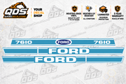 Ford 7610 aftermarket partial identification decal set