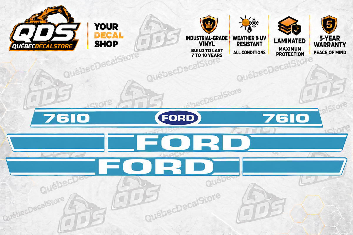 Ford 7610 aftermarket partial identification decal set