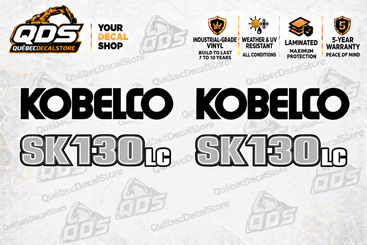 Kobelco SK130LC-11 aftermarket partial identification decal set