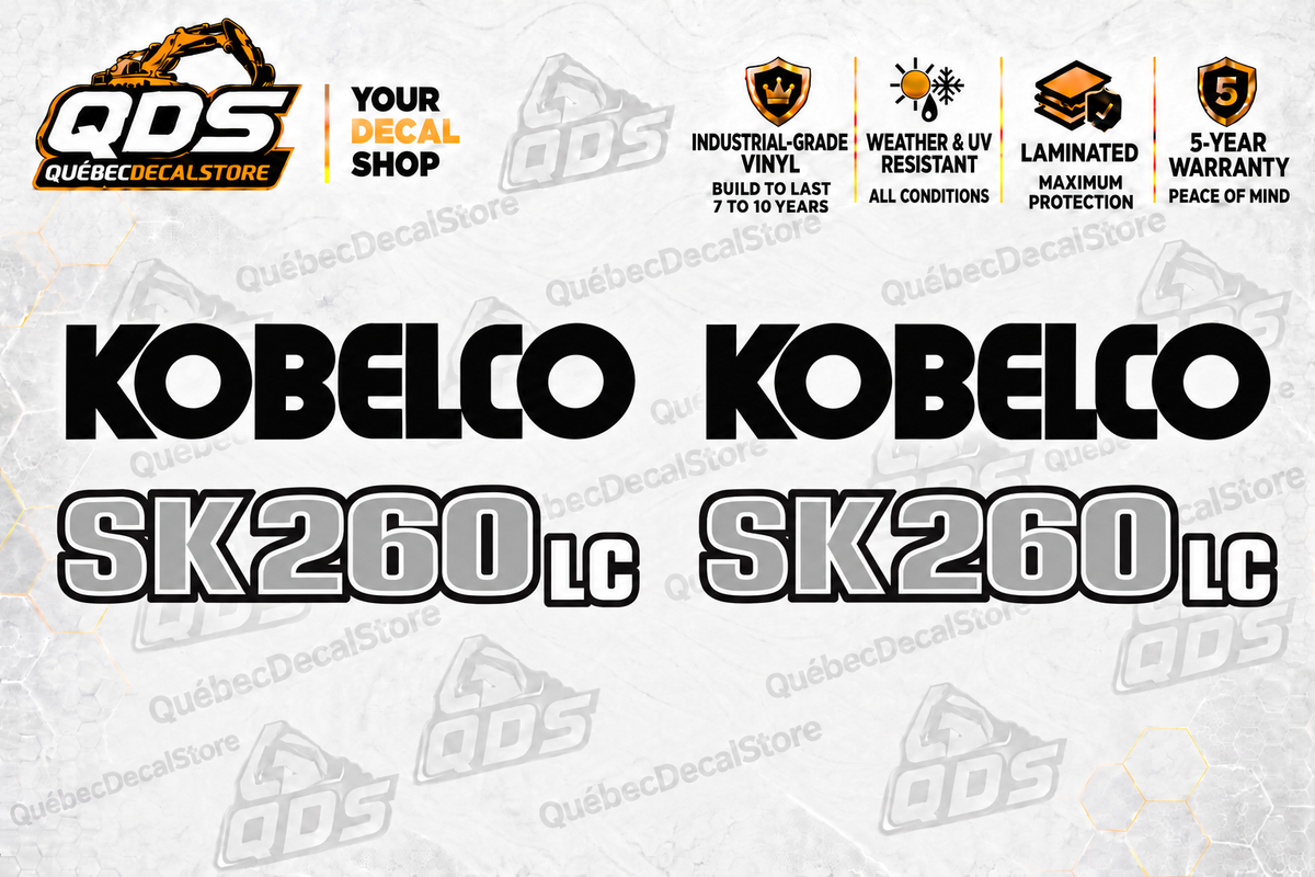Kit de décalques Kobelco SK260LC-11 pour pelle hydraulique