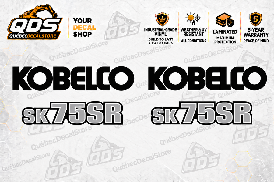 Kobelco SK75SR-7 Excavator Decal Kit