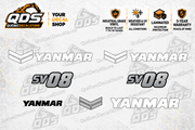 Yanmar SV08-1D decorative decal kit with paired side markings