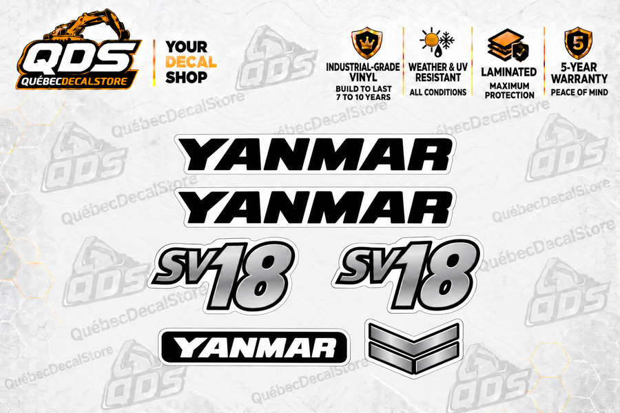 Yanmar SV18 Excavator Decal Kit