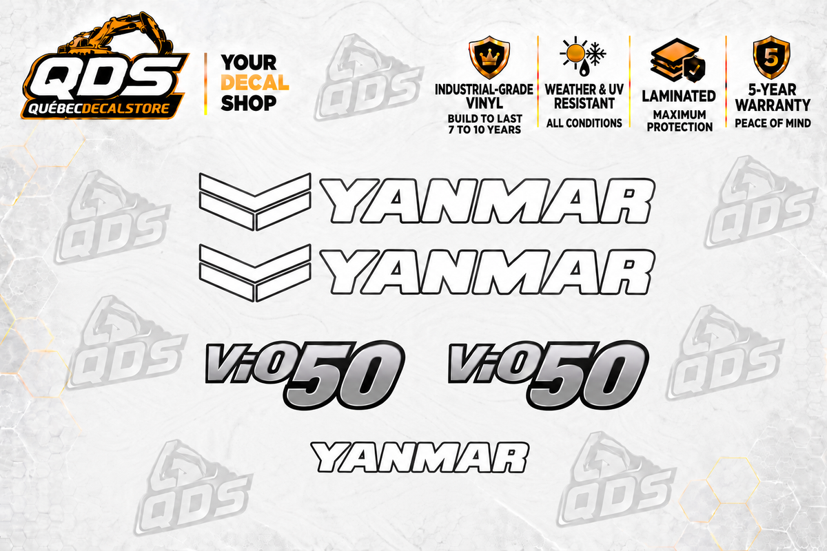 Yanmar ViO50-6A decorative decal kit with paired side markings