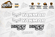 Yanmar ViO55-6A decorative decal kit with paired side markings