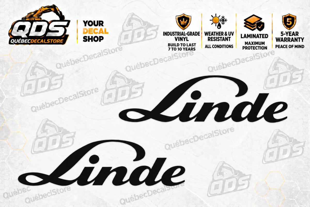 Linde Logo Decals – Pair of 2, Black or White, 3–30 in