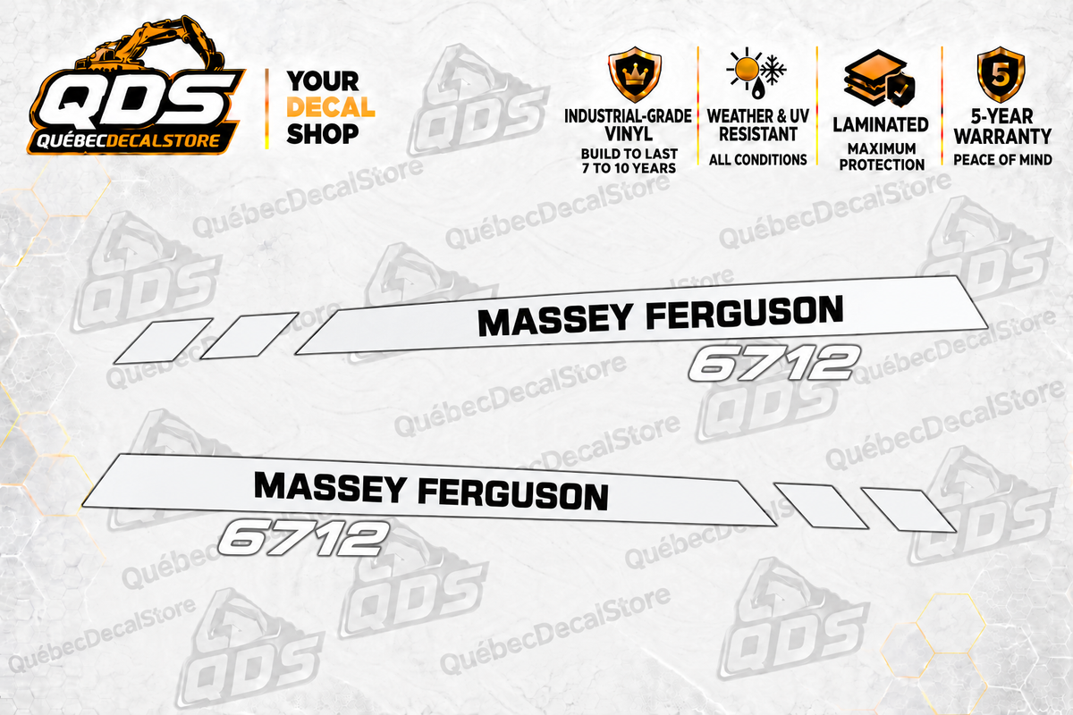 Massey Ferguson 6712 Hood Decal Kit