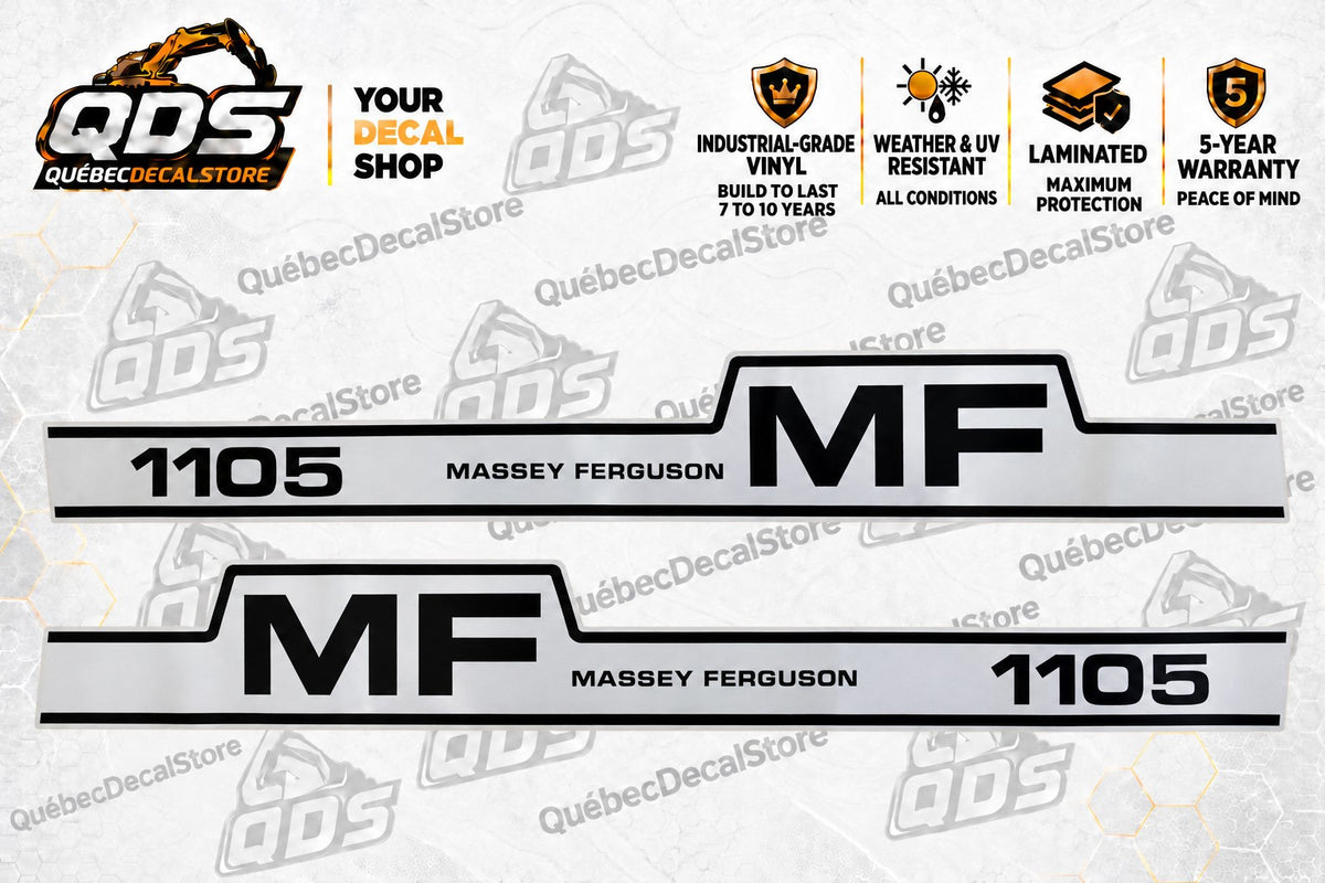 Massey Ferguson 1105 Tractor Decal Kit – Shaped Hood Graphics