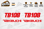 Takeuchi TB108 Mini Excavator Graphics Decal Kit