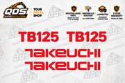 Takeuchi TB125 Mini Excavator Graphics Decal Kit