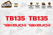 Takeuchi TB135 Mini Excavator Graphics Decal Kit