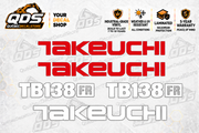 Takeuchi TB138FR Mini Excavator Graphics Decal Kit