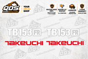 Takeuchi TB153FR Mini Excavator Graphics Decal Kit