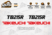 Takeuchi TB215R Mini Excavator Graphics Decal Kit