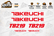Takeuchi TB219 Mini Excavator Graphics Decal Kit