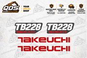 Takeuchi TB228 Mini Excavator Graphics Decal Kit