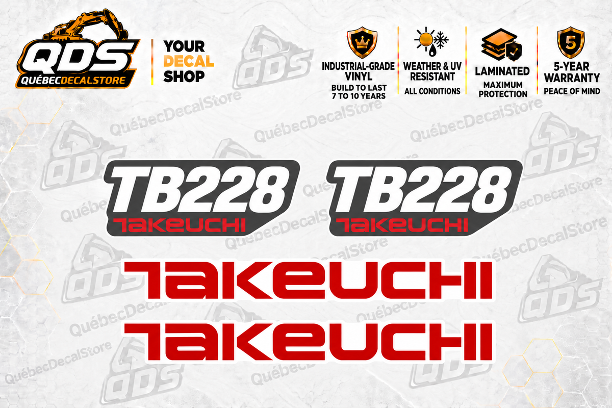 Takeuchi TB228 Mini Excavator Graphics Decal Kit