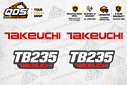Takeuchi TB235 Mini Excavator Graphics Decal Kit