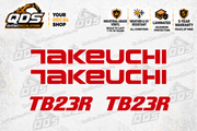 Takeuchi TB23R Mini Excavator Graphics Decal Kit