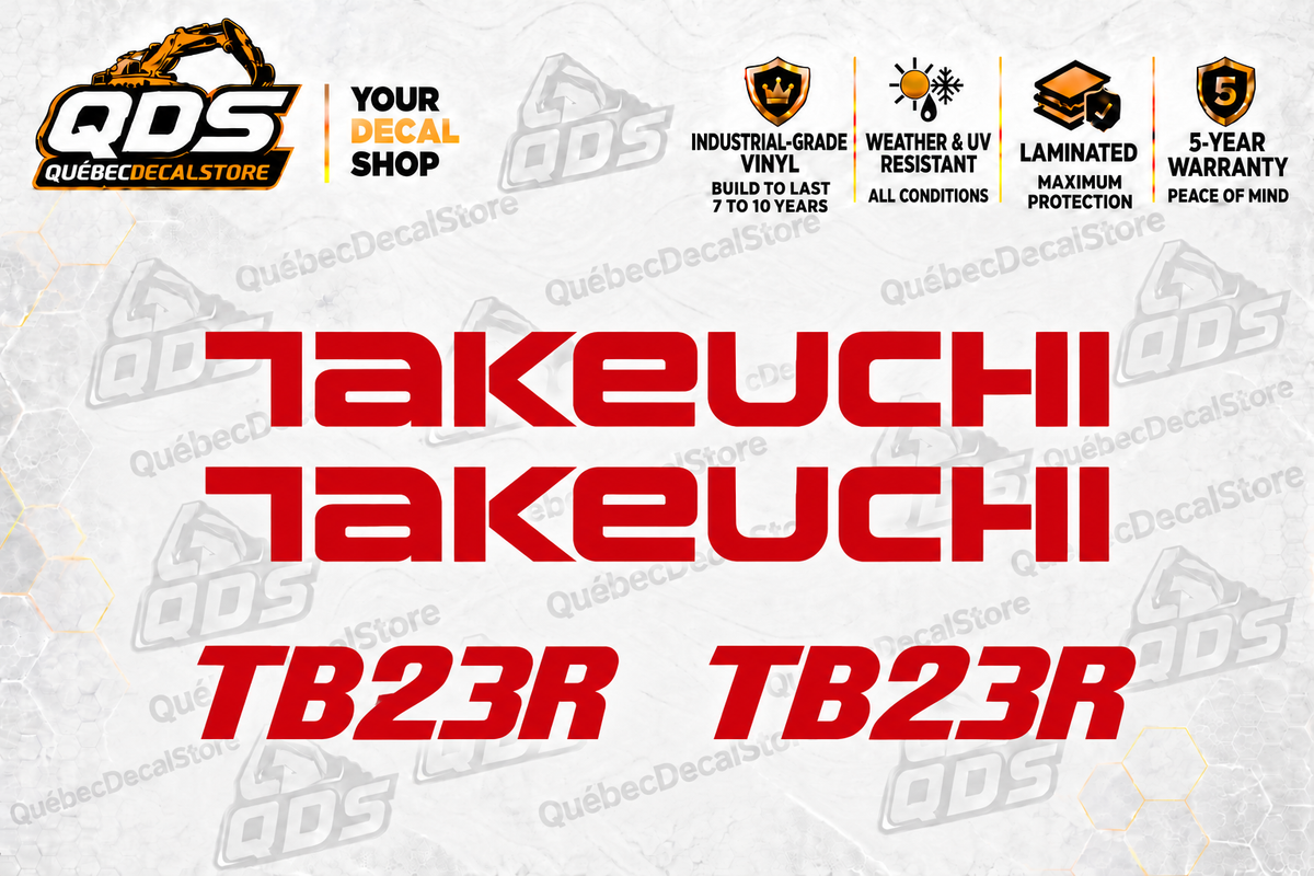 Takeuchi TB23R Mini Excavator Graphics Decal Kit