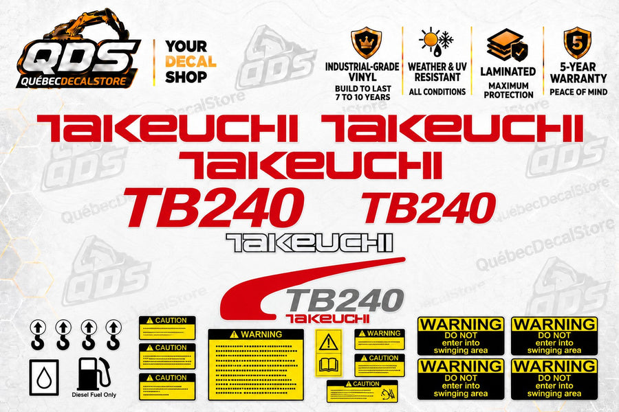 Aftermarket Decal Kit for Takeuchi TB240 Mini Excavator