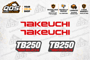 Takeuchi TB250 Mini Excavator Graphics Decal Kit